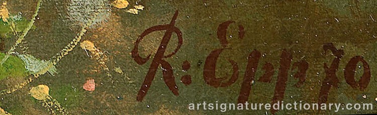 Authentic signature by Rudolf EPP on artwork