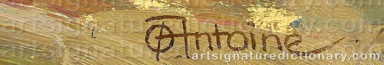 Authentic signature by Otto ANTOINE on  artwork