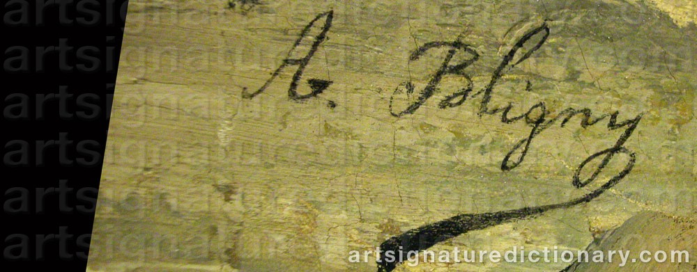 Authentic signature by Albert BLIGNY on  artwork
