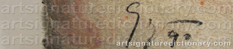 Authentic signature by Juan GOPAR on  artwork