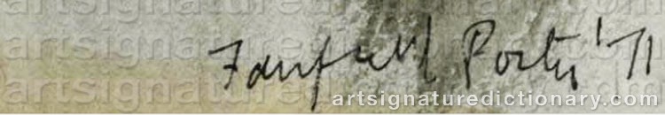 Authentic signature by Fairfield PORTER on  artwork