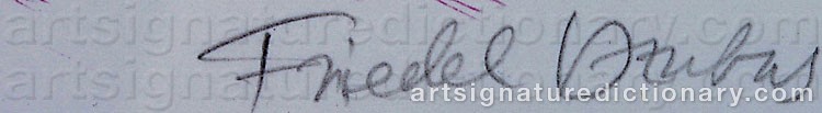 Authentic signature by Friedel DZUBAS on  artwork