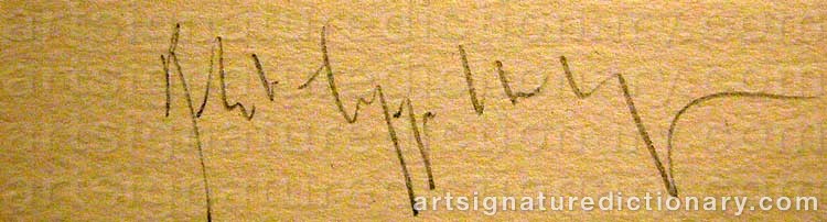Authentic signature by Robert MAPPLETHORPE on  artwork