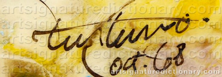 Authentic signature by Domenick TURTURRO on Painting/Watercolour artwork