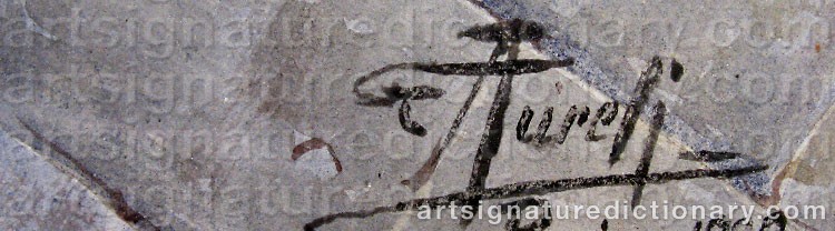 Authentic signature by Giuseppe AURELI on  artwork
