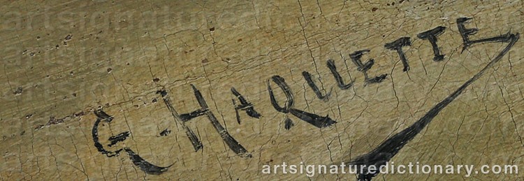 Authentic signature by Georges Jean Marie HAQUETTE on Painting/Watercolour artwork