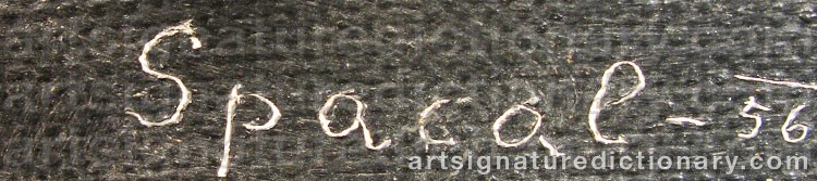 Authentic signature by Lojze SPACAL on  artwork