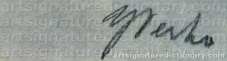 Authentic signature by Yrjö VERHO on  artwork