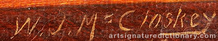 Authentic signature by William Joseph MCCLOSKEY on Painting/Watercolour artwork