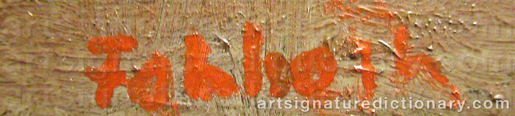 Authentic signature by Tom FAHLROTH on artwork