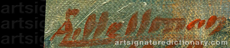 Authentic signature by Åke HELLMAN on Painting/Watercolour artwork