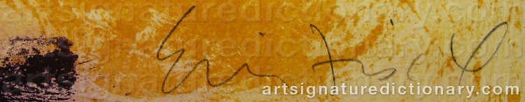 Authentic signature by Eric FISCHL on artwork