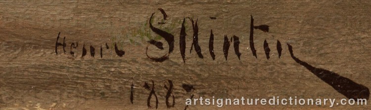 Authentic signature by Henri SAINTIN on  artwork
