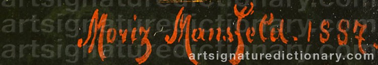 Authentic signature by Moritz MANSFELD on  artwork