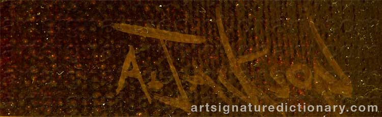 Authentic signature by Alfred JACKSON on  artwork