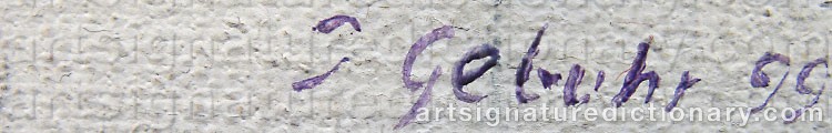Authentic signature by Irina GEBUHR on  artwork