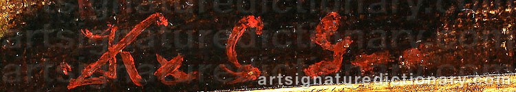 Authentic signature by Kate GRAY on  artwork