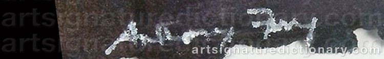 Authentic signature by Anthony FRY on Drawing/Graphic/Print artwork