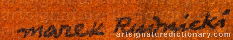 Authentic signature by Marek RUDNICKI on Painting/Watercolour artwork