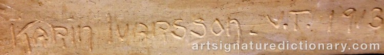 Authentic signature by Karin IVARSSON on Sculpture artwork