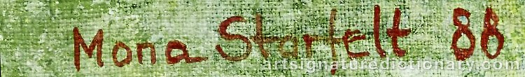 Authentic signature by Mona STARFELT on Painting/Watercolour artwork