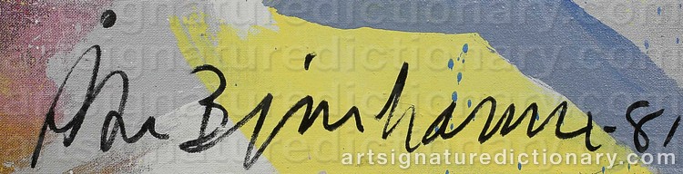 Authentic signature by Åke BJURHAMN on Painting/Watercolour artwork