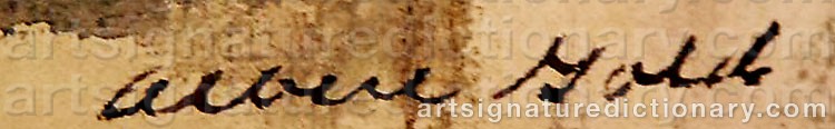 Authentic signature by Albert GOLD on  artwork