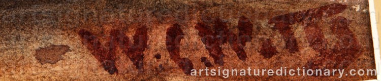 Authentic signature by William Clothier WATTS on  artwork