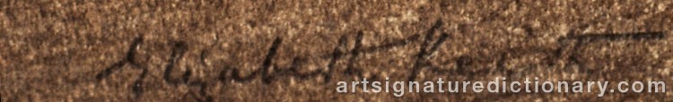Authentic signature by Elizabeth KEITH on artwork