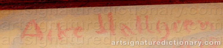 Signature by Axel Leonard ‘Acke’ HALLGREN
