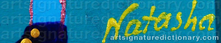 Authentic signature by Natasha ANDERSSON on artwork