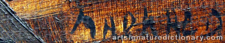 Authentic signature by Sven-Erik MARKHED on  artwork