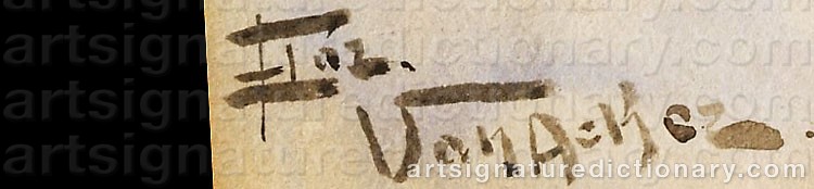 Authentic signature by Florimond Van ‘Flori-Marie’ ACKER on  artwork