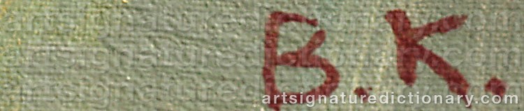 Authentic signature by Brita Af ‘Bk’ KLERCKER on Painting/Watercolour artwork