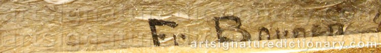 Authentic signature by Fredrik BORGEN on  artwork
