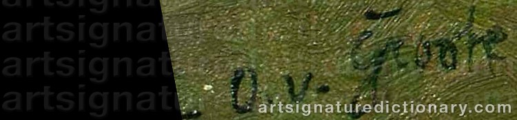Authentic signature by Otto Von GROOTE on  artwork