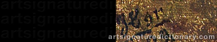 Authentic signature by Theodor Von HÖRMANN on artwork