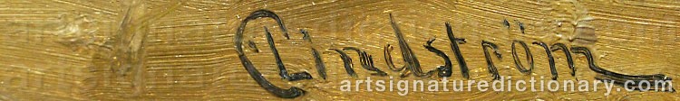 Authentic signature by C. LINDSTRÖM on  artwork