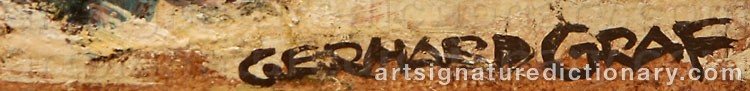 Authentic signature by Gerhard GRAF on artwork