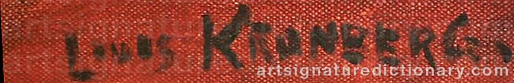 Authentic signature by Louis KRONBERG on artwork