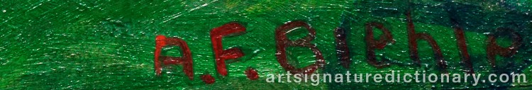 Authentic signature by August BIEHLE on artwork