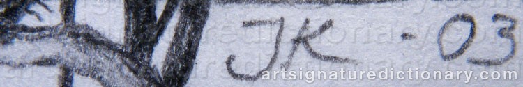 Authentic signature by Johanna KARLSSON on  artwork
