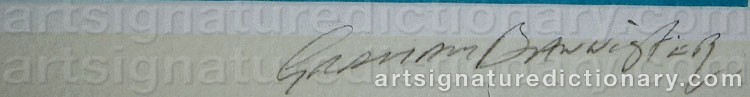 Authentic signature by Graham BANNISTER on  artwork