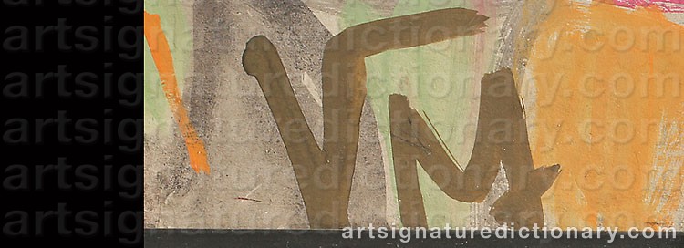 Authentic signature by Miklós NEMETH on  artwork