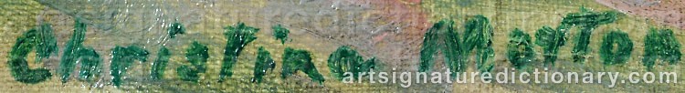 Authentic signature by Christina MORTON on  artwork