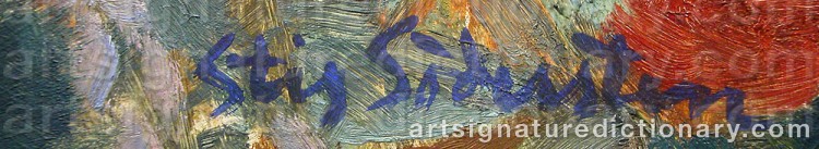 Authentic signature by Stig SÖDERSTEN on Painting/Watercolour artwork