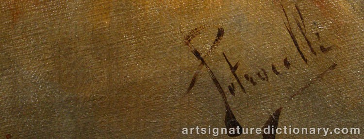 Authentic signature by Achille PETROCELLI on  artwork
