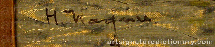 Authentic signature by Hans Johann WAGNER on Painting/Watercolour artwork