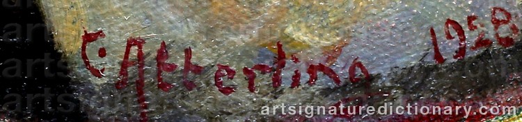 Authentic signature by Carl Ackfeld ATTERLING on Painting/Watercolour artwork