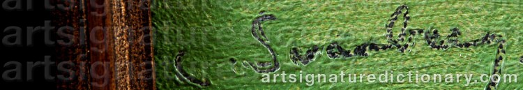 Authentic signature by Carl SVANBERG on  artwork